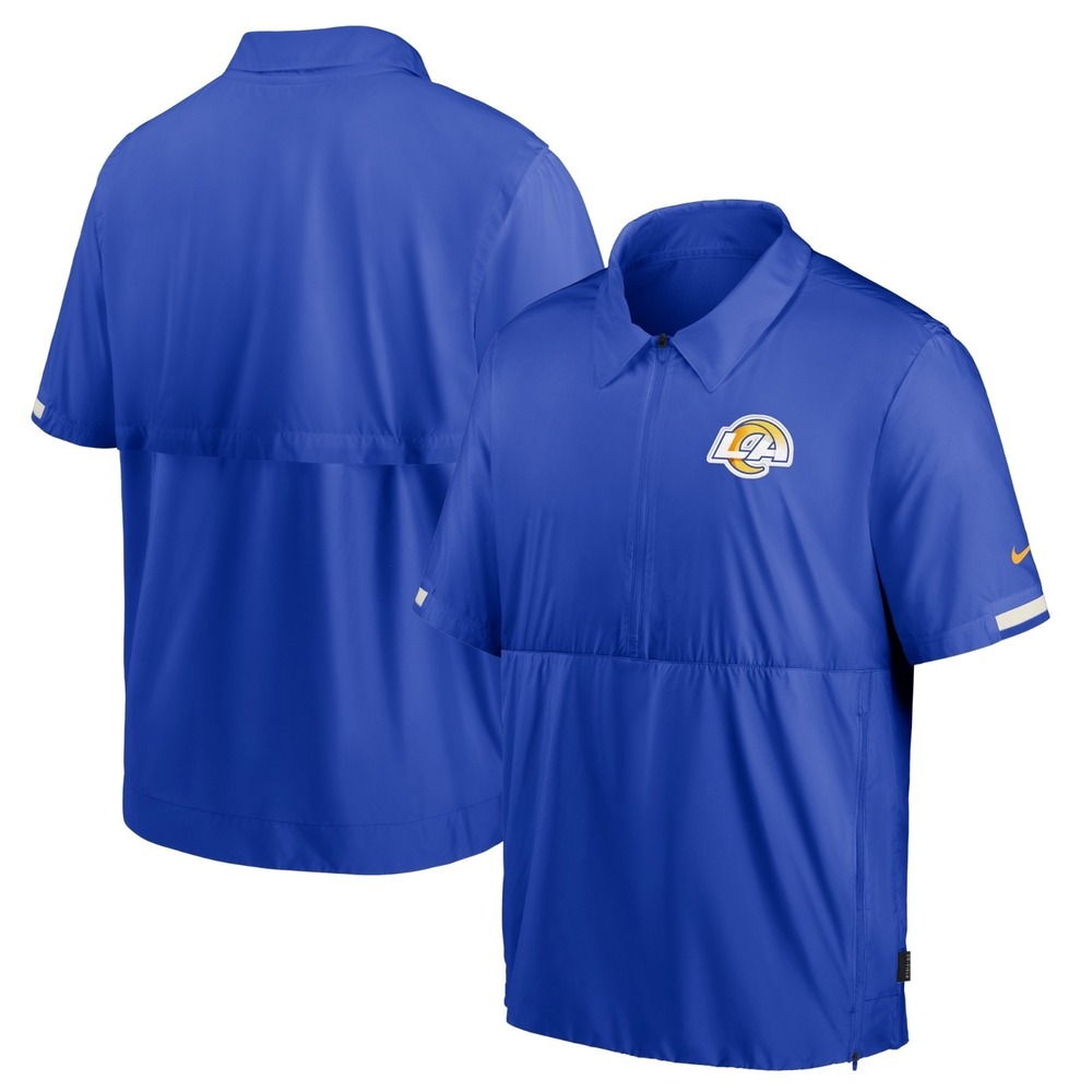 New‎ Nike Los Angeles Rams Mens Football Short Sleeve Jacket Size Medium Blue